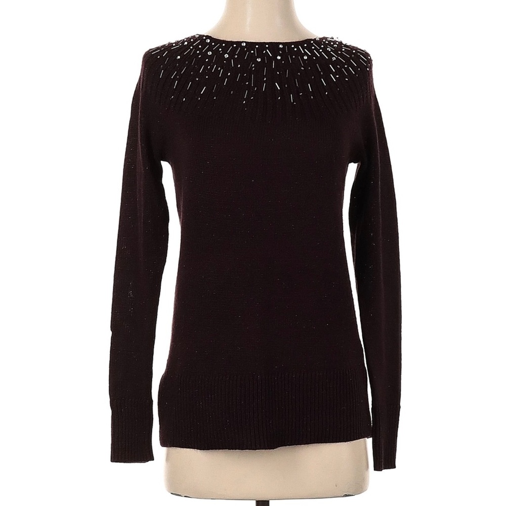 Apt. 9 Black Sparkly Sweater with Embellishments - Size M